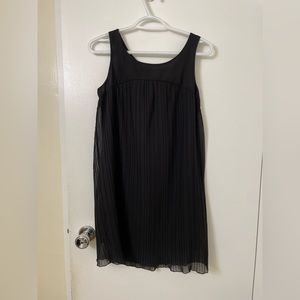 Black pleated babydoll dress